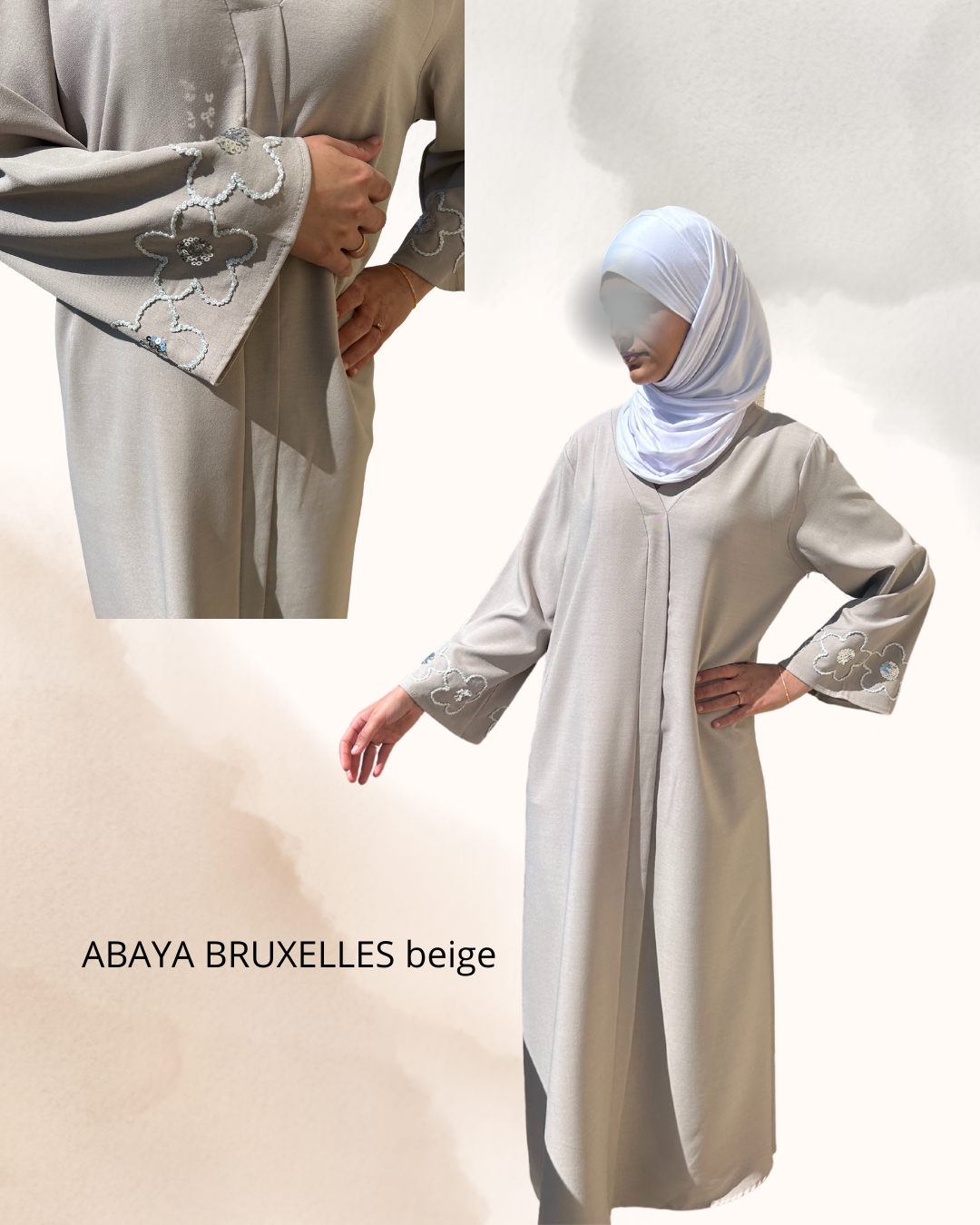 Abaya Bruxelles beige